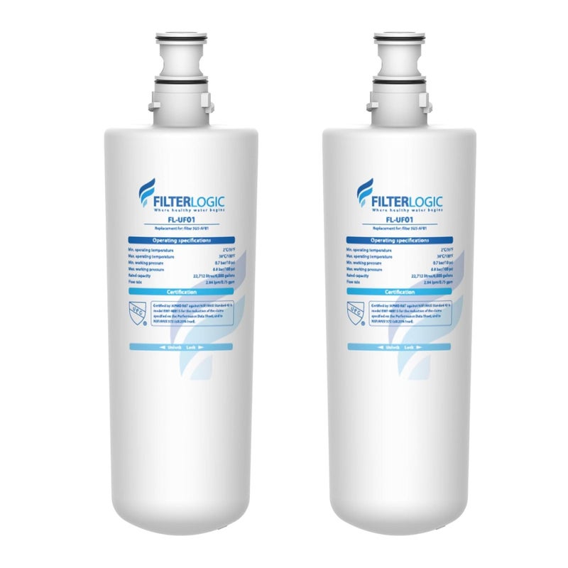 Filterlogic 3US-AF01 Under Sink Water Filter, Replacement for Standard 3US-AF01, 3US-AS01, WHCF-SRC, WHCF-SUFC, WHCF-SUF, NSF/ANSI 42 Certified (Pack of 2) - Image 1